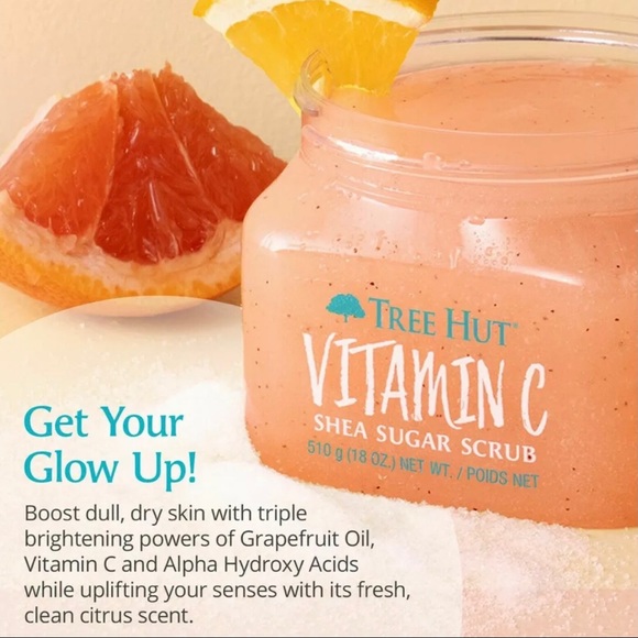 2 Tree Hut VITAMIN C Shea Sugar Body Scrub 18oz - Picture 4 of 5